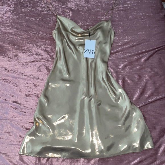 NEW Zara gold metallic dress - Picture 5 of 7